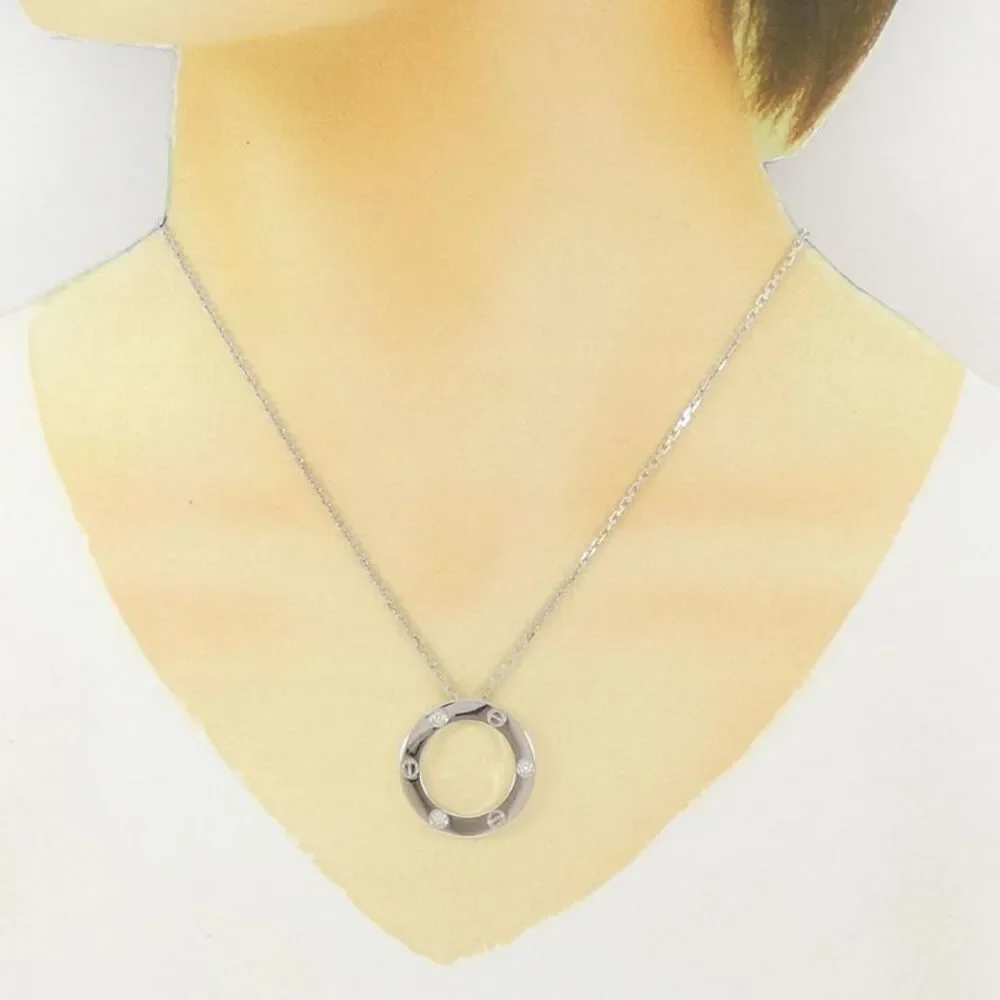 Cartier Love 750 White Gold Diamond Necklace